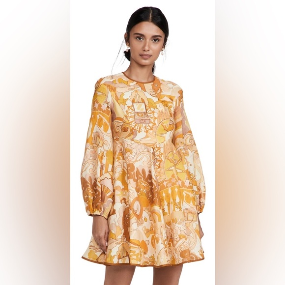 Zimmermann Dresses & Skirts - Zimmermann Orange and Cream Patterned Dress